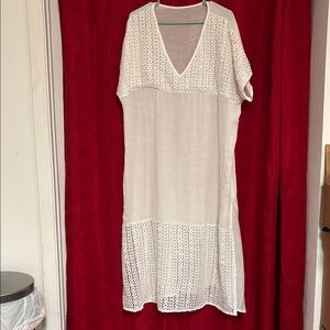 Elegant White Crochet Swim Coverup